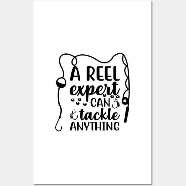 Less Talk More Fishing - Gift For Fishing Lovers, Fisherman - Black And White Simple Font Wall Art by Famgift